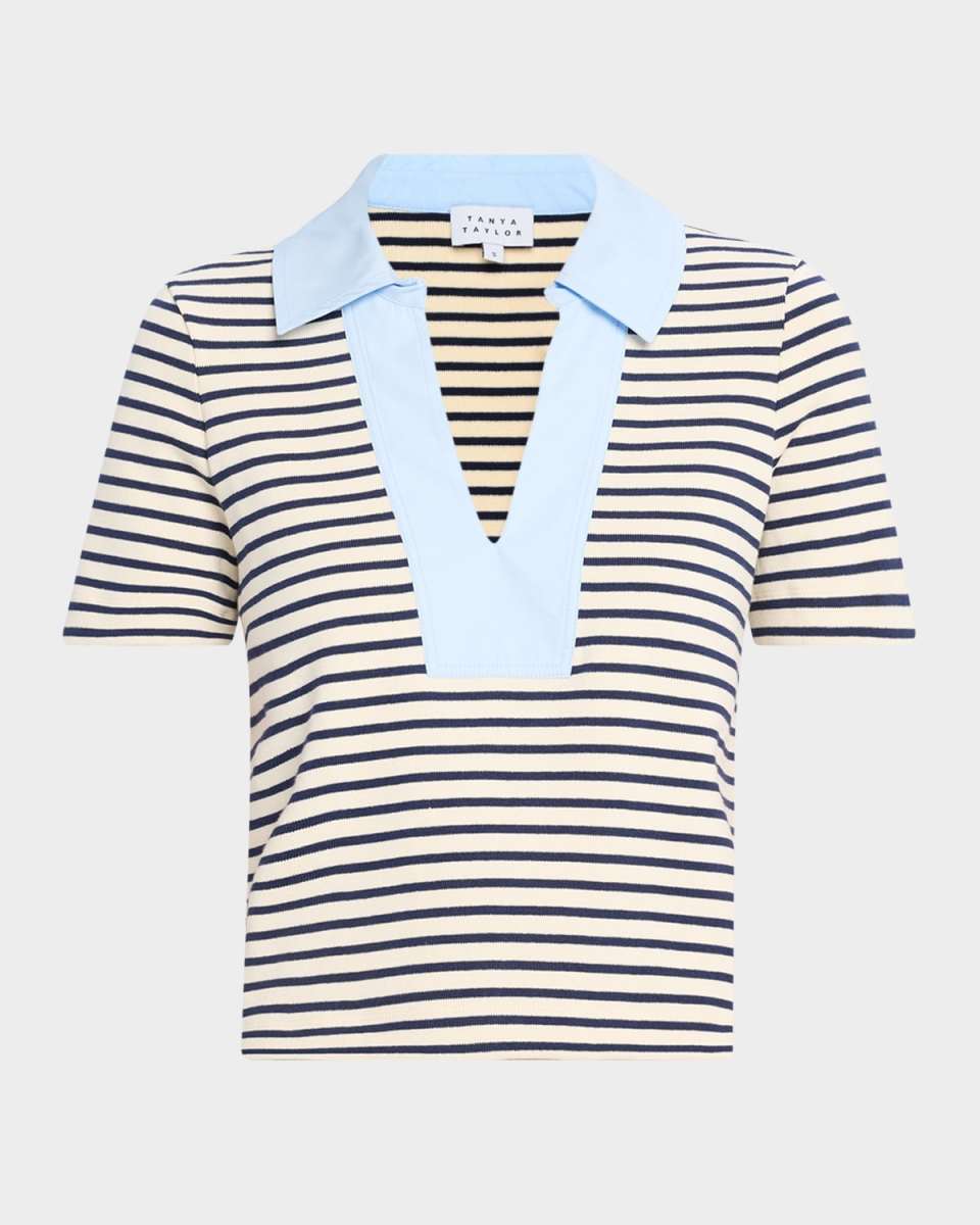 Melanie Stripe V-Neck Top